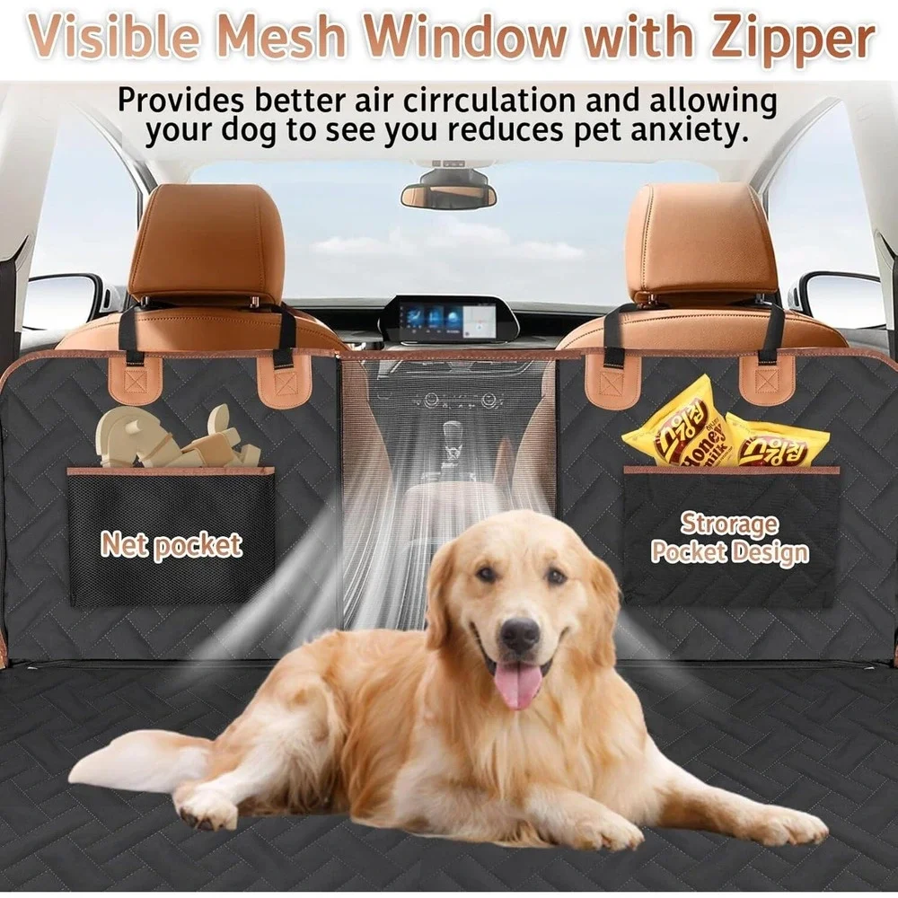 Waterproof Dog Car Seat Cover w/ Hard Bottom Extender for Truck SUV Anti-Scratch